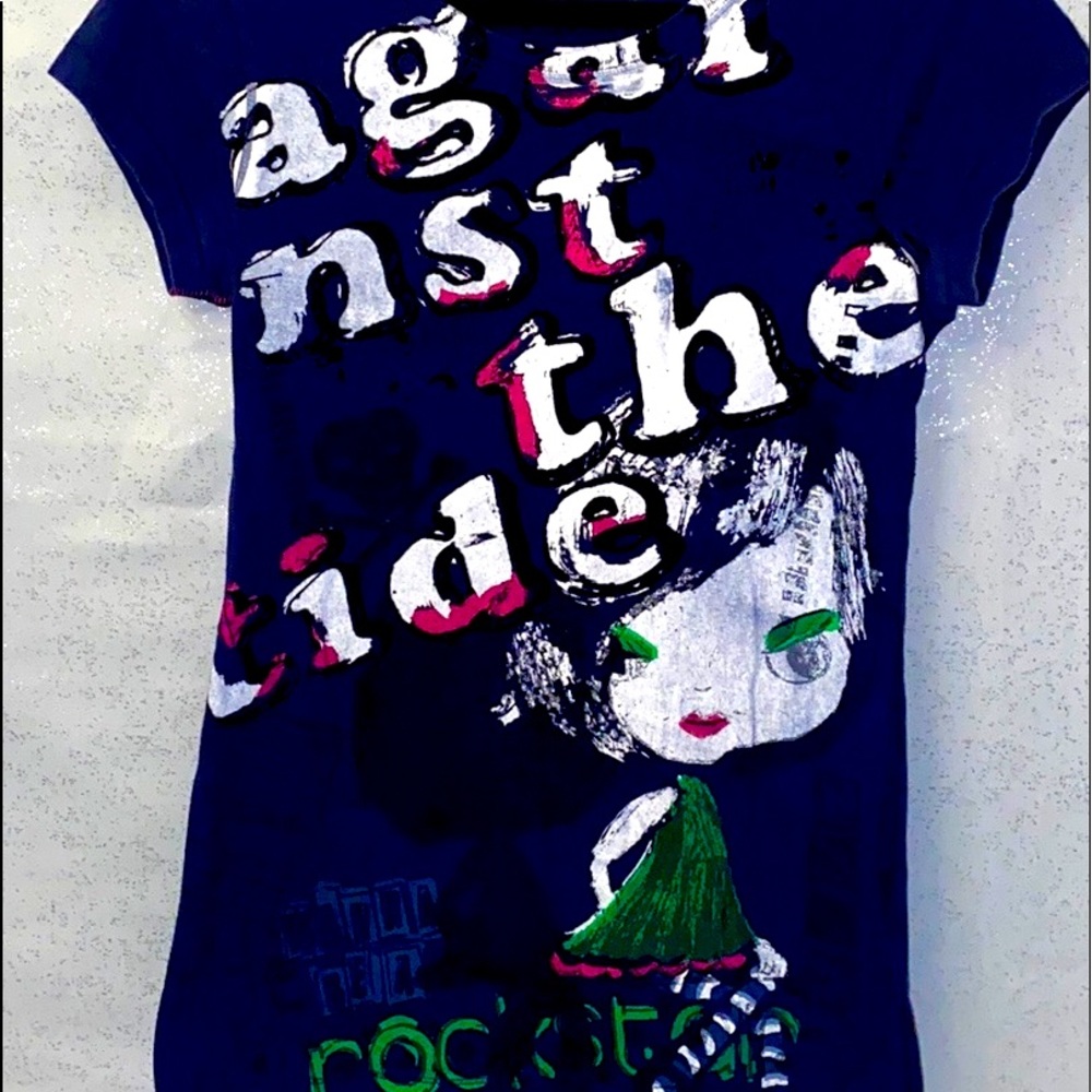 NYC Broadway Graphic T Shirt Against The Tide Sz S
